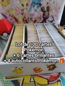 Lot de 100 cartes Pokémon + 6 cartes brillantes