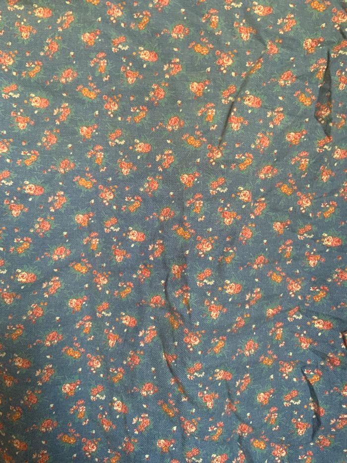 Chemise bleue à fleurs Green Stone taille 42 - photo numéro 4