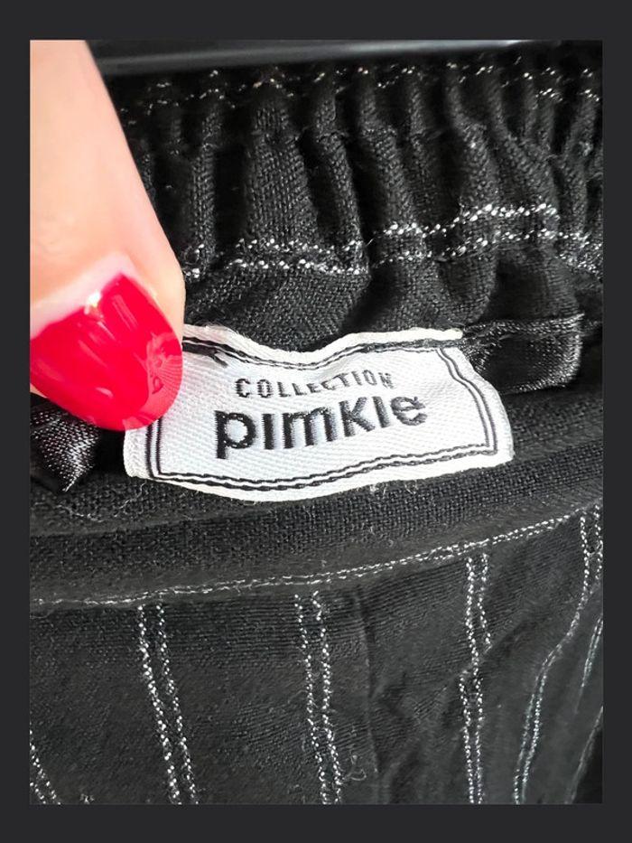 Pantalon Pimkie droit noir à rayures blanches - photo numéro 3