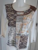 Tee-shirt manches longues armand thiery marron  beige