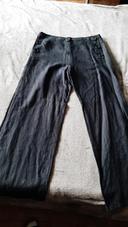 pantalon bavette ventre plat en lin