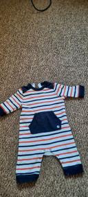 Pyjama petit bateau rayures bleues et oranges