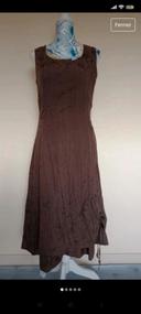 Robe longue d été, t 40, marron