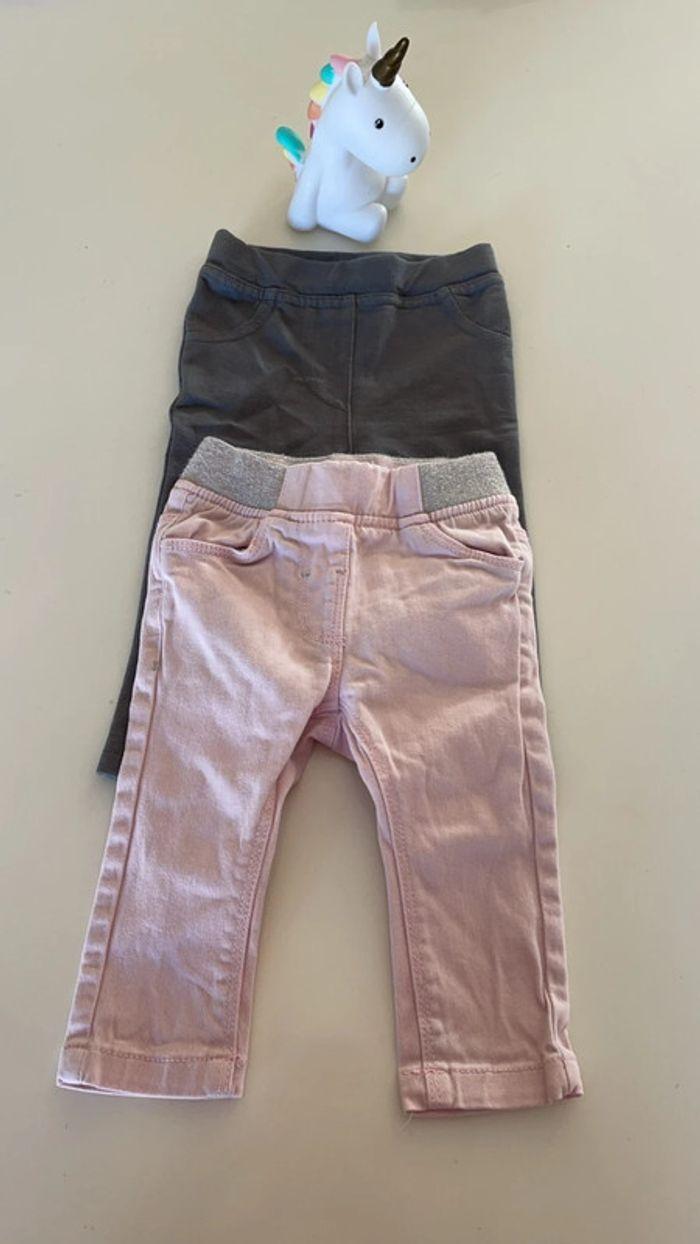 Lot de 2 Jeggings 6 mois fille - photo numéro 2