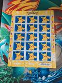 Planche 15 timbres Pikachu