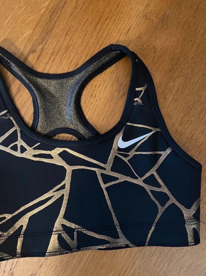 Brassière sport Nike noir + doré XS S - photo numéro 2