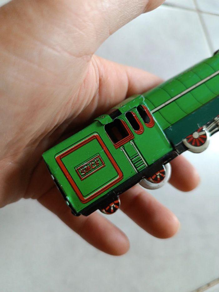 toy vintage sncf tôle train wagon vert green charbon loco locomotive Lokomotiv friction arnold - photo numéro 14