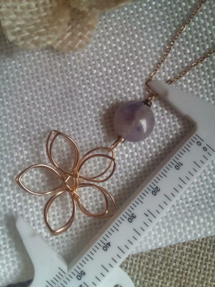 Collier fleur d'améthyste 💜. - photo numéro 2