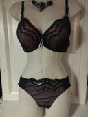 Ensemble de lingerie neuf noir et rose 100C 42