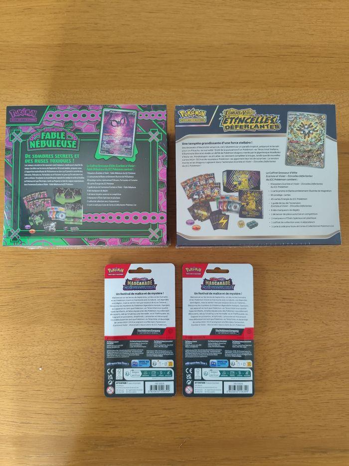 Lot items cartes Pokémon ETB Étincelles déferlantes Pikachu Fable Nebuleuse boosters - photo numéro 2