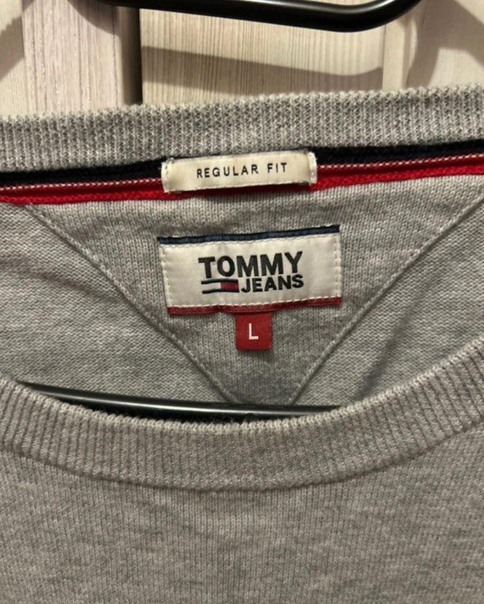 Pull gris pour homme, taille L, très bon état, Tommy Jeans - photo numéro 2