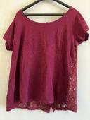 T-shirt bordeaux femme