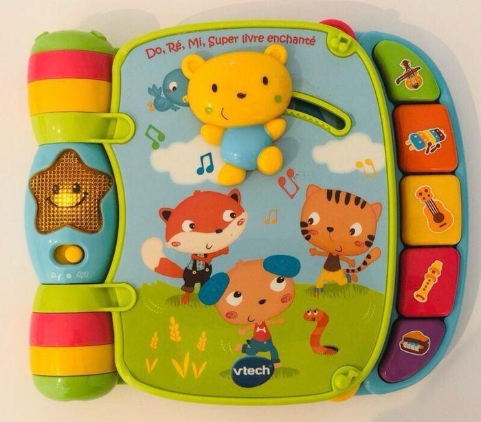 vtech do ré mi super livre enchanté bleu 6-36 mois 40+ chansons mélodies sons et phrases 6 comptines livre interactif parlant musical éducatif instruments de musique couleurs motricité fine lot SOP77 - photo numéro 2