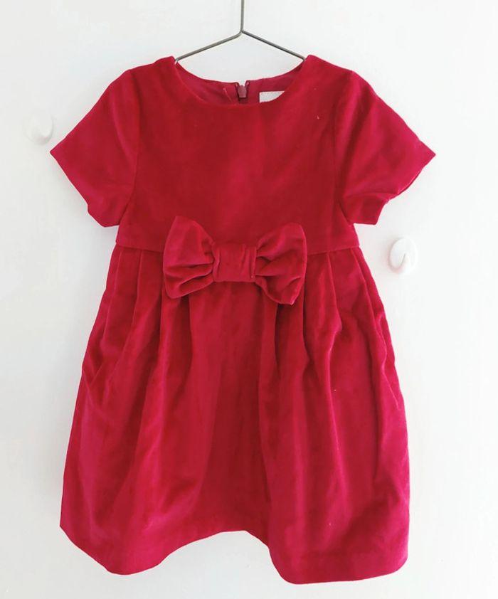 Robe de fête en velours rouge Jacadi (24 mois) - photo numéro 1