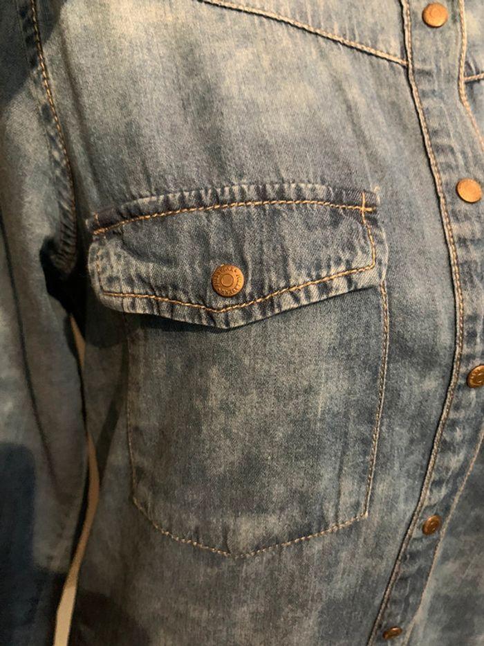 Chemise en jeans fluide pull and bear - photo numéro 8