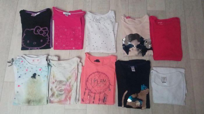 Lot de 10 tee-shirts manches longues fille 6 ans