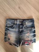 Short en jean bershka taille haute 34