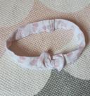 Bandeau noeud rose blanc