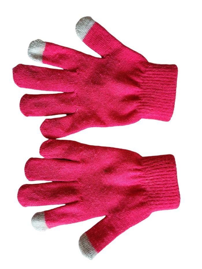 Gants en laine rose 4-6 ans