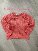 Pull à manches longues ajouré corail kidkanai taille 4 ans