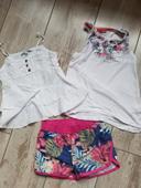 Ensemble fille hauts et short Longboard t 4/5 ans tbe