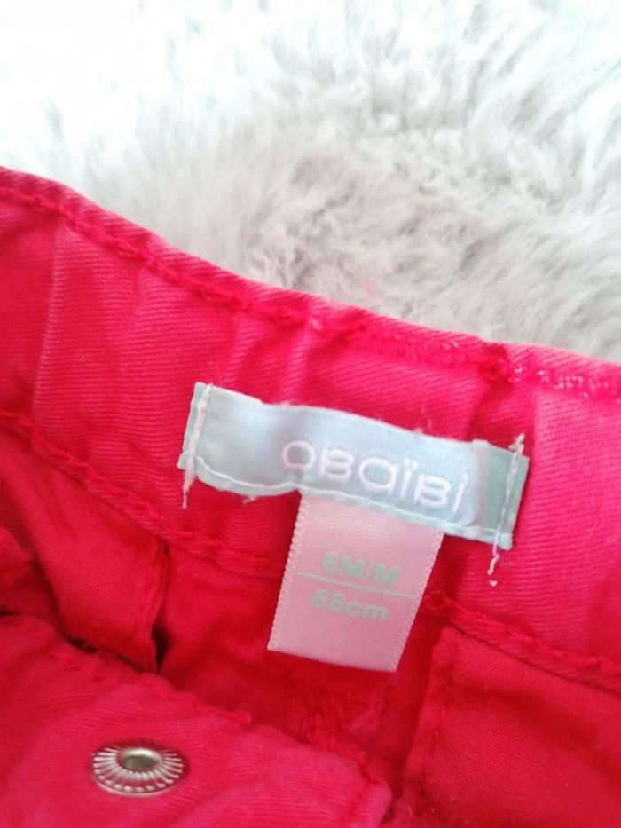 Pantalon rouge Obaïbi 6 mois - photo numéro 4