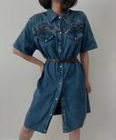 Robe chemise denim ajouré