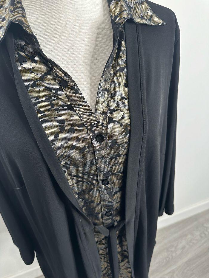 Blouse cardigan noire dorée et argentée Bexleys Woman T50 5XL - photo numéro 3