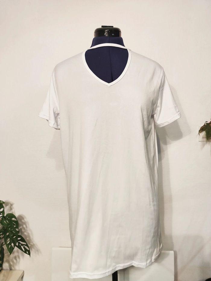 Robe t-shirt long blanc S - Neuve - photo numéro 1