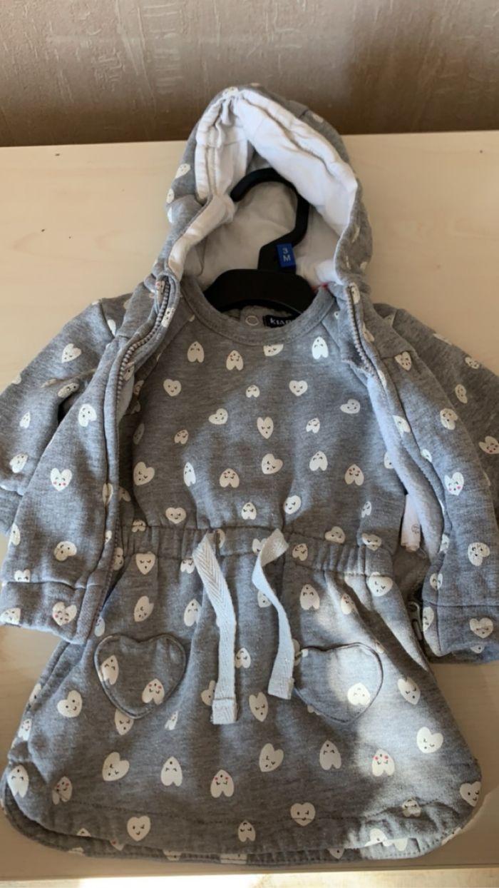 Ensemble robe et gilet bébé 3 mois