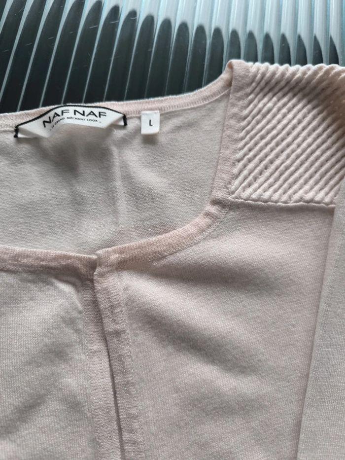 Cardigan Naf Naf TL rose poudré - photo numéro 3