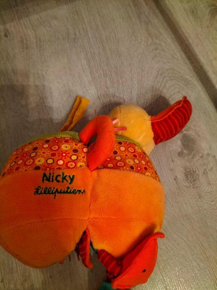 doudou peluche livre d'activité canard nicky liliputiens - photo numéro 5