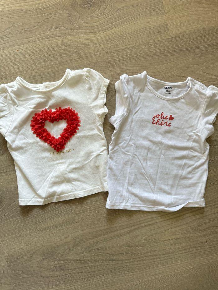 Lot 2 T-shirts Bebe fille - photo numéro 1