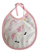 Bavoir microfibre licorne rose