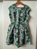 Robe fleurie vert et blanc Caroll taille 38