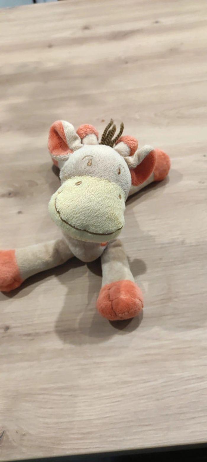 Doudou Girafe Nicotoy Beige et orange - photo numéro 1