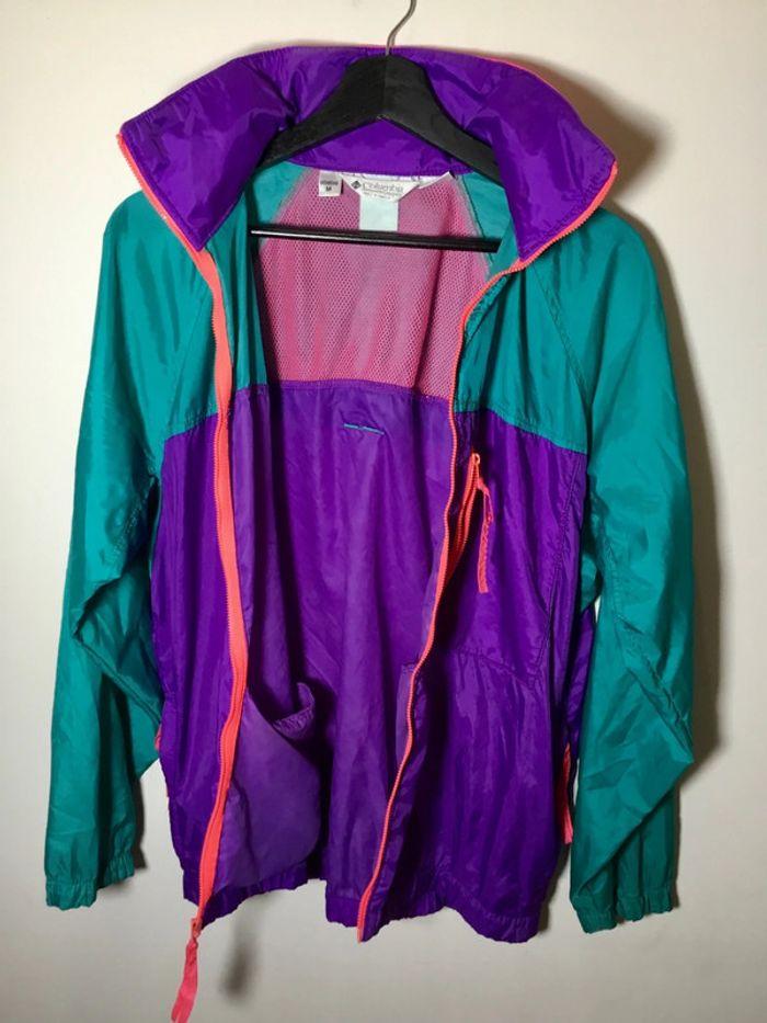 Veste coupe-vent pour femme Columbia violette et verte taille M 094 - photo numéro 2