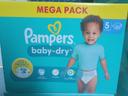 Couches Pampers baby dry taille 5