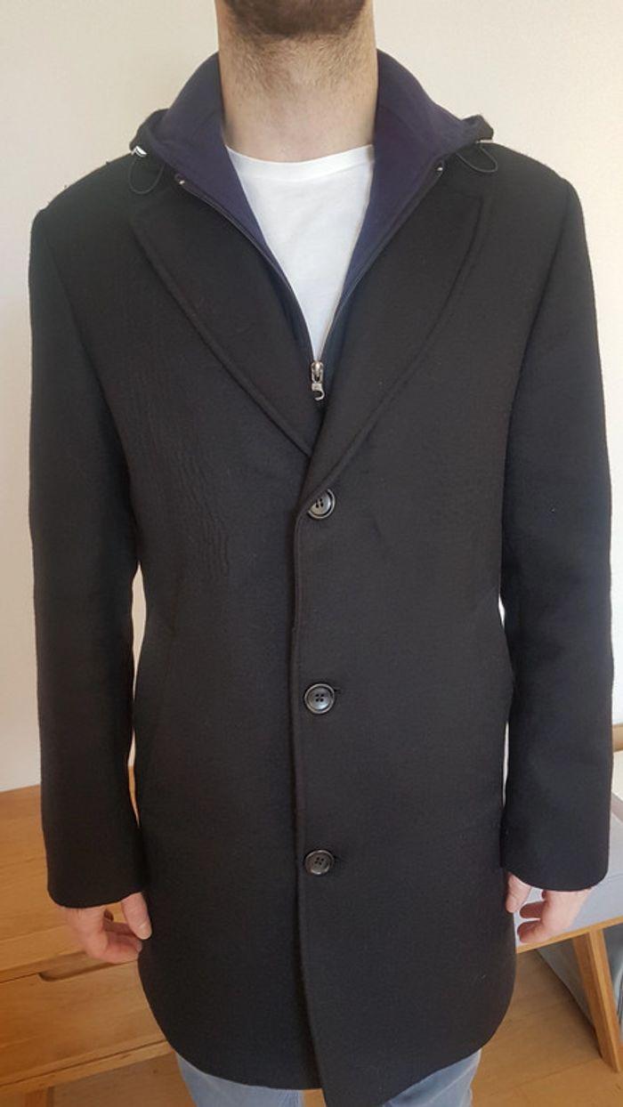 Manteau noir en laine - Taille S - photo numéro 2