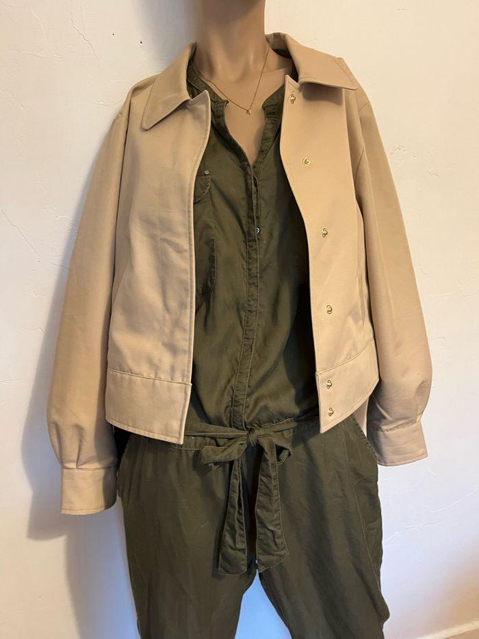 Veste blouson Camel beige, taille 44 CA - photo numéro 3