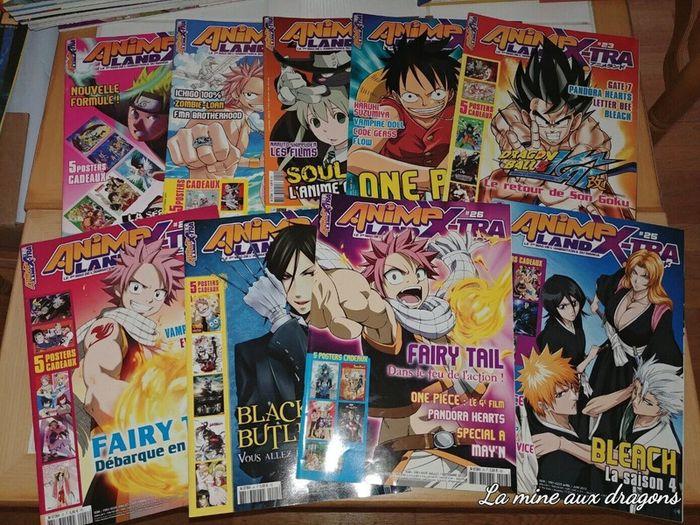 Lot magazines Animeland X-tra Manga Dragon Ball Fairy Tail One Piece Naruto