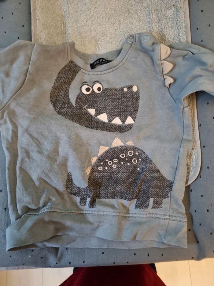 Pull 9-12 mois dinosaure blue seven - photo numéro 1