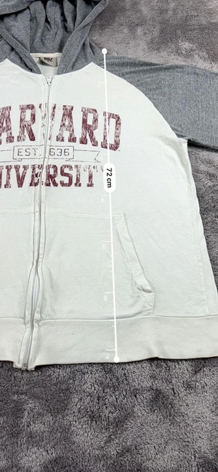 👕 Sweat à capuche Veste University Rare Vintage y2k 90s 2000s Harvard University Blanc Taille XL 👕 - photo numéro 4