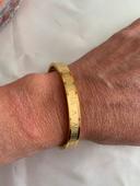 Bracelet jonc chiffre romain en acier inoxydable doré