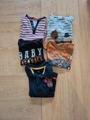 Lot de 4 tee shirts manches longues et un polo 18mois