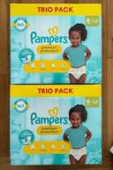 Lot de 2 paquets de couches Pampers taille 6