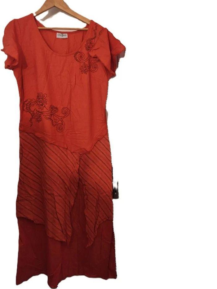 Robe longue Orange imprimée Votre Mode Taille 42 - photo numéro 5