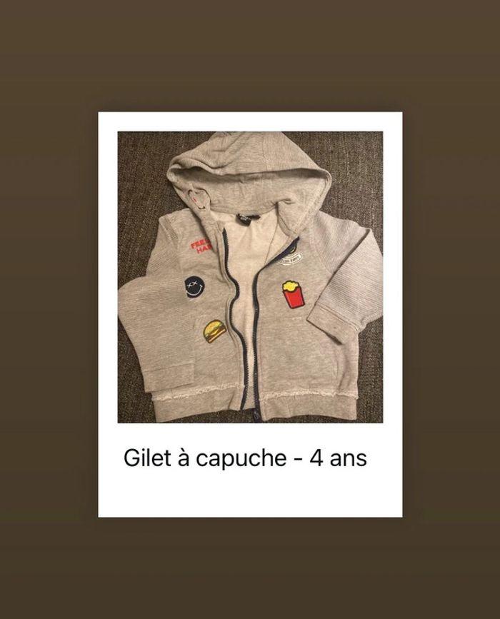 Gilet à capuche gris - Taille 4 ans - photo numéro 1