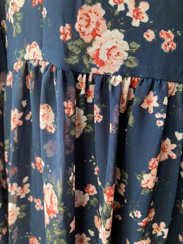 Robe bleue marine imprimé bouquet de rose - photo numéro 6