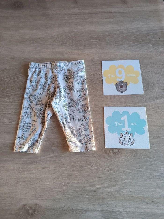 Legging fleuri Primark 80 cm 9/12 mois - photo numéro 1